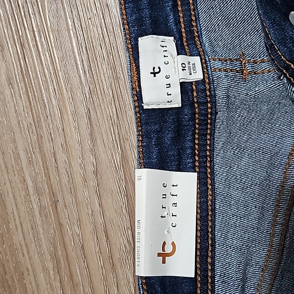 true craft Denim Mid-Rise Shorty Stretch Blue Jean Shorts 3" Inseam Women's 10 - Picture 5 of 16